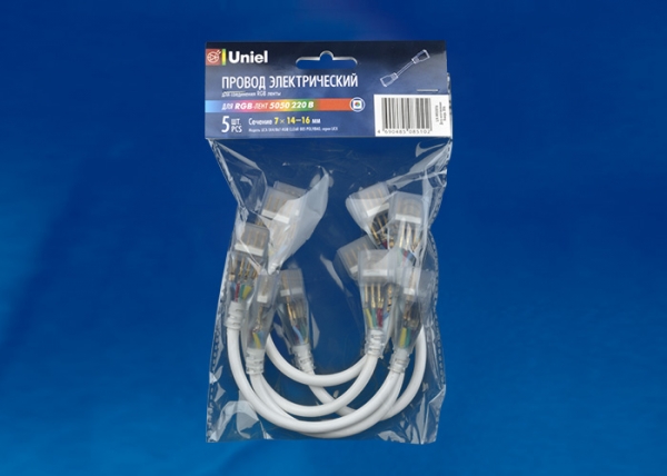 UCX-SK4/B67-RGB CLEAR 005 POLYBAG Соединитель (провод) для светодиодных лент 220В 5050, 4 контакта,