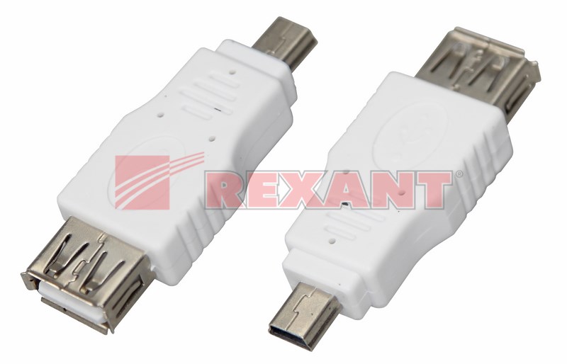 Переходник гнездо USB-A (Female)-штекер miniUSB (Male) REXANT